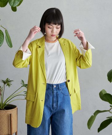 【eL】Linen stripe Cuff Jacket