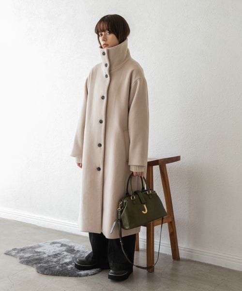 ウールビーバースタンドカラーコート | [公式]ジーナシス （JEANASIS