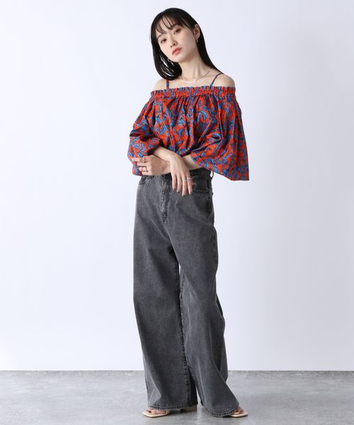 2wayオフショルガラブラウス 公式 ジーナシス Jeanasis 通販