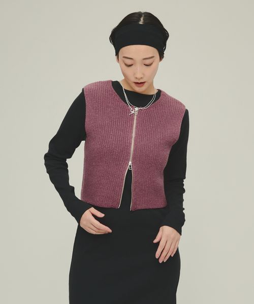 eL】5G Front Zip Knit Vest | [公式]ジーナシス （JEANASIS）通販