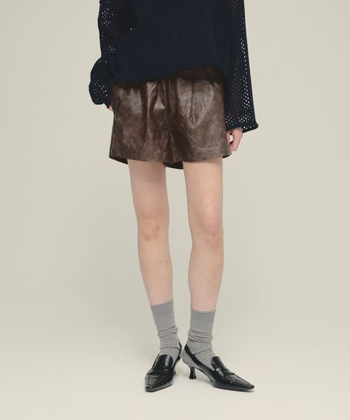 JEANASIS 【eL】Leather Bloomers Short Pants ブラウン FREE スペシャルライン ジーナシス 321315 and ST アンドエスティ(旧ドットエスティ) JEANASIS 【eL】Leather Bloomers Short Pants ブラウン FREE スペシャルライン ジーナシス 321315 and ST アンドエスティ(旧ドットエスティ)