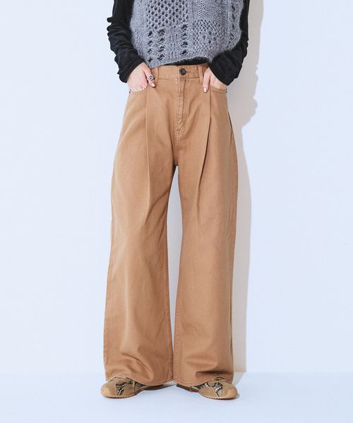 JEANASIS カラータックデニムワイドパンツ【新色追加】 ベージュ S ウィメンズボトムス ジーナシス 322713 and ST アンドエスティ(旧ドットエスティ) JEANASIS カラータックデニムワイドパンツ【新色追加】 ベージュ S ウィメンズボトムス ジーナシス 322713 and ST アンドエスティ(旧ドットエスティ)