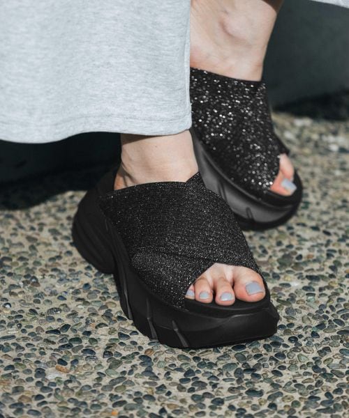JEANASIS クロスラメニットサンダル ブラック M ウィメンズグッズ ジーナシス 323119 and ST アンドエスティ(旧ドットエスティ) JEANASIS クロスラメニットサンダル ブラック M ウィメンズグッズ ジーナシス 323119 and ST アンドエスティ(旧ドットエスティ)