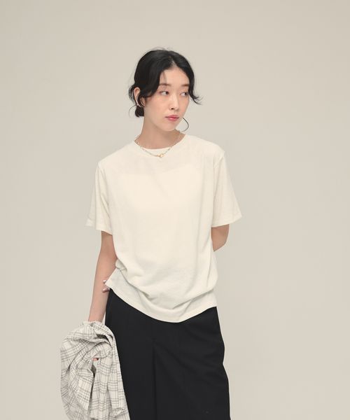 JEANASIS 【eL】Linen Comfort Tee オフホワイト FREE スペシャルライン ジーナシス 328302 and ST アンドエスティ(旧ドットエスティ) JEANASIS 【eL】Linen Comfort Tee オフホワイト FREE スペシャルライン ジーナシス 328302 and ST アンドエスティ(旧ドットエスティ)