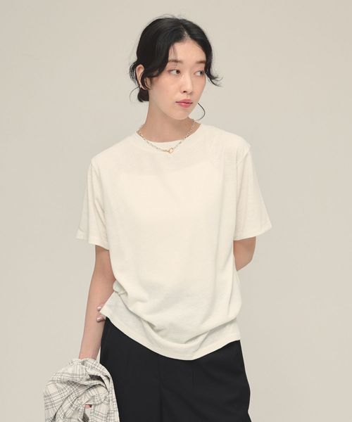 JEANASIS 【eL】Linen Comfort Tee オフホワイト FREE スペシャルライン ジーナシス 328302 and ST アンドエスティ(旧ドットエスティ) JEANASIS 【eL】Linen Comfort Tee オフホワイト FREE スペシャルライン ジーナシス 328302 and ST アンドエスティ(旧ドットエスティ)