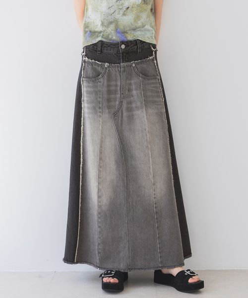 JEANASIS リメイクデニムロングスカート ブラック M ウィメンズボトムス ジーナシス 453244 and ST アンドエスティ(旧ドットエスティ) JEANASIS リメイクデニムロングスカート ブラック M ウィメンズボトムス ジーナシス 453244 and ST アンドエスティ(旧ドットエスティ)