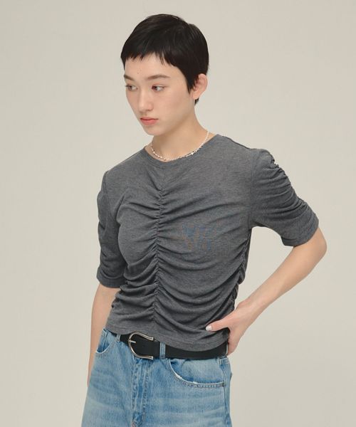 JEANASIS 【eL】Sheer Shirring Tee チャコールグレー FREE スペシャルライン ジーナシス 459689 and ST アンドエスティ(旧ドットエスティ) JEANASIS 【eL】Sheer Shirring Tee チャコールグレー FREE スペシャルライン ジーナシス 459689 and ST アンドエスティ(旧ドットエスティ)