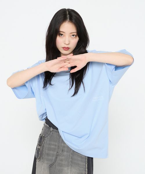 JEANASIS 【Les Fleurs】バックLOGO TEE ライトブルー FREE アクティブ ジーナシス 492113 and ST アンドエスティ(旧ドットエスティ) JEANASIS 【Les Fleurs】バックLOGO TEE ライトブルー FREE アクティブ ジーナシス 492113 and ST アンドエスティ(旧ドットエスティ)