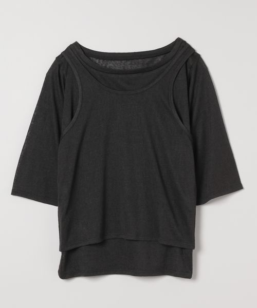 JEANASIS シアースラブレイヤード TEE ブラック FREE ウィメンズインナー ジーナシス 492483 and ST アンドエスティ(旧ドットエスティ) JEANASIS シアースラブレイヤード TEE ブラック FREE ウィメンズインナー ジーナシス 492483 and ST アンドエスティ(旧ドットエスティ)