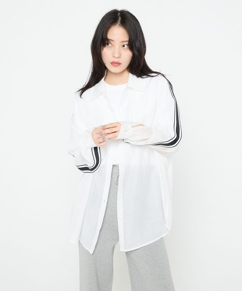 JEANASIS 【Les Fleurs】シアーラインシャツ オフホワイト FREE アクティブ ジーナシス 493640 and ST アンドエスティ(旧ドットエスティ) JEANASIS 【Les Fleurs】シアーラインシャツ オフホワイト FREE アクティブ ジーナシス 493640 and ST アンドエスティ(旧ドットエスティ)