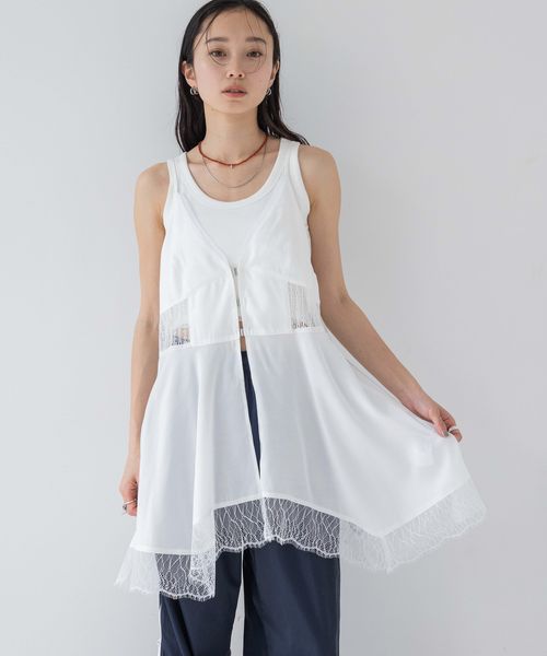 JEANASIS レースドッキングキャミチュニック ナチュラル FREE ウィメンズインナー ジーナシス 496460 and ST アンドエスティ(旧ドットエスティ) JEANASIS レースドッキングキャミチュニック ナチュラル FREE ウィメンズインナー ジーナシス 496460 and ST アンドエスティ(旧ドットエスティ)