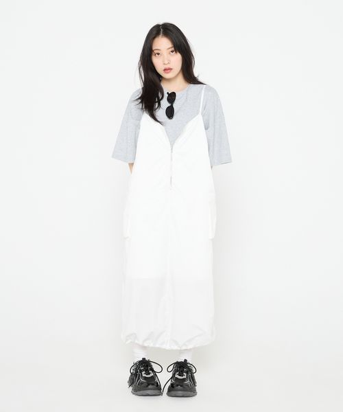 JEANASIS 【Les Fleurs】ナイロンZIPキャミワンピース オフホワイト FREE アクティブ ジーナシス 496597 and ST アンドエスティ(旧ドットエスティ) JEANASIS 【Les Fleurs】ナイロンZIPキャミワンピース オフホワイト FREE アクティブ ジーナシス 496597 and ST アンドエスティ(旧ドットエスティ)