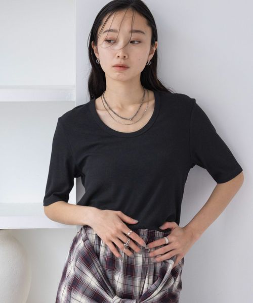 JEANASIS スムーステレコUネック SS TEE ブラック FREE ウィメンズインナー ジーナシス 497076 and ST アンドエスティ(旧ドットエスティ) JEANASIS スムーステレコUネック SS TEE ブラック FREE ウィメンズインナー ジーナシス 497076 and ST アンドエスティ(旧ドットエスティ)