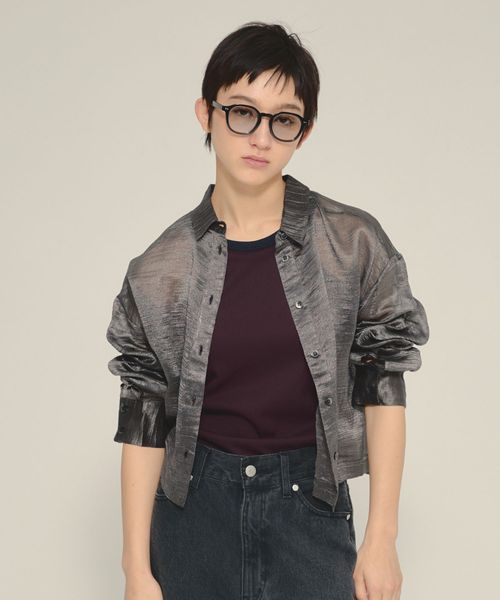 JEANASIS 【eL】Sheer Stripe Shirt ブラック FREE スペシャルライン ジーナシス 497242 and ST アンドエスティ(旧ドットエスティ) JEANASIS 【eL】Sheer Stripe Shirt ブラック FREE スペシャルライン ジーナシス 497242 and ST アンドエスティ(旧ドットエスティ)