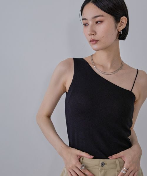 JEANASIS チビラメワンショルダータンク ブラック FREE ウィメンズインナー ジーナシス 572624 and ST アンドエスティ(旧ドットエスティ) JEANASIS チビラメワンショルダータンク ブラック FREE ウィメンズインナー ジーナシス 572624 and ST アンドエスティ(旧ドットエスティ)