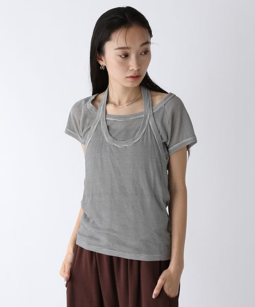 JEANASIS 【miller】ボーダーホルタータンク ブラック FREE ウィメンズインナー ジーナシス 573033 and ST アンドエスティ(旧ドットエスティ) JEANASIS 【miller】ボーダーホルタータンク ブラック FREE ウィメンズインナー ジーナシス 573033 and ST アンドエスティ(旧ドットエスティ)