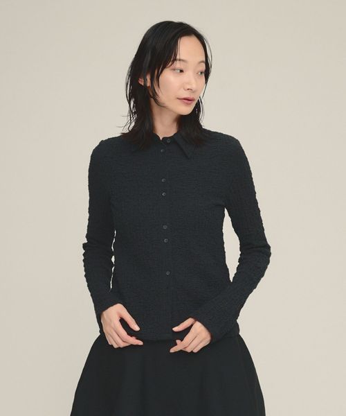 JEANASIS 【eL】Jacquard Polo LS ブラック FREE スペシャルライン ジーナシス 577339 and ST アンドエスティ（旧ドットエスティ）