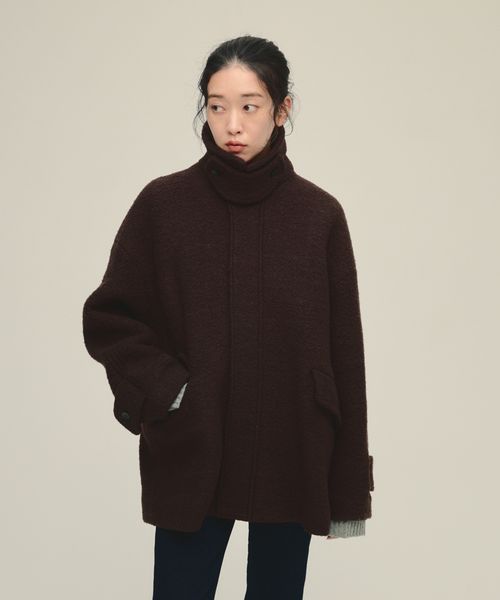 JEANASIS 【eL】Boucle Zip Coat ブラウン FREE スペシャルライン ジーナシス 580998 and ST アンドエスティ（旧ドットエスティ）