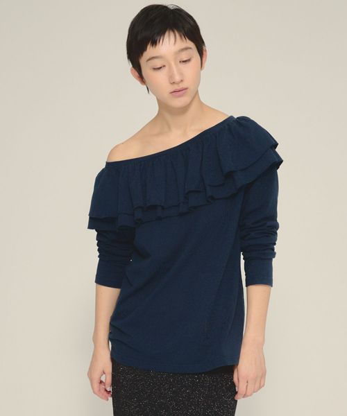 JEANASIS 【eL】Frill Offshoulder Pullover LS ネイビー FREE スペシャルライン ジーナシス 583672 and ST アンドエスティ（旧ドットエスティ）