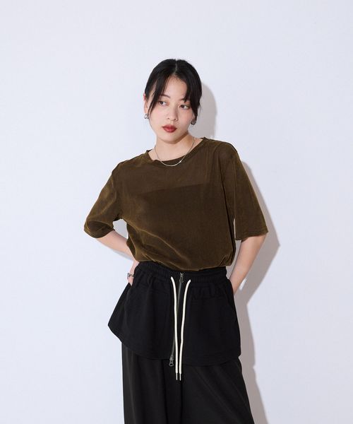 JEANASIS ストライプシアーベロアTEE SS ベージュ FREE ウィメンズインナー ジーナシス 586066 and ST アンドエスティ(旧ドットエスティ) JEANASIS ストライプシアーベロアTEE SS ベージュ FREE ウィメンズインナー ジーナシス 586066 and ST アンドエスティ(旧ドットエスティ)