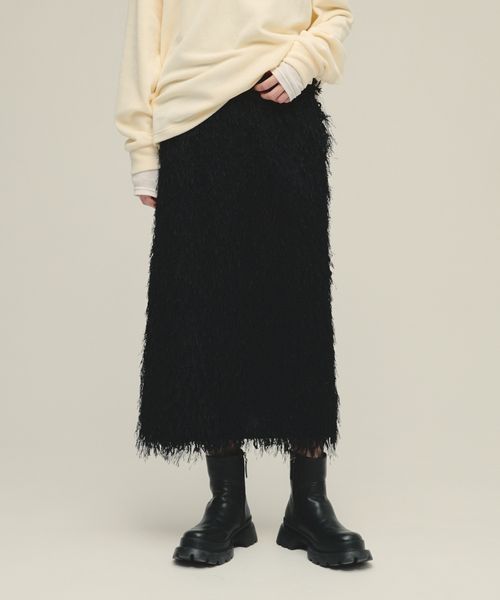 JEANASIS 【eL】Feather I Line Skirt ブラック FREE スペシャルライン ジーナシス 588016 and ST アンドエスティ（旧ドットエスティ）