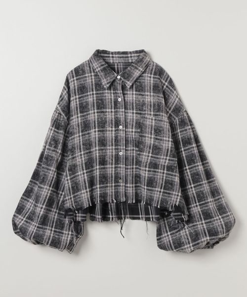 JEANASIS グランジチェックショートシャツ ブラック FREE ウィメンズインナー ジーナシス 592540 and ST アンドエスティ（旧ドットエスティ）