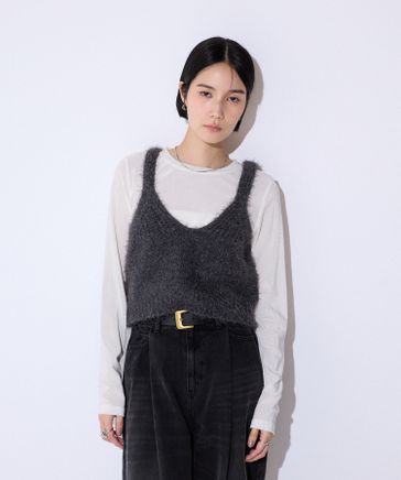 JEANASIS - JEANASIS eL 白ニット　3G Tape Mix Pullover JEANASIS eL 白ニット 3G Tape Mix Pullover