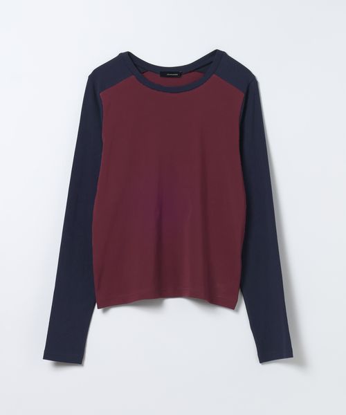 JEANASIS バイカラーフライスLS TEE ネイビー FREE ウィメンズインナー ジーナシス 594163 and ST アンドエスティ（旧ドットエスティ）