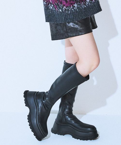 JEANASIS WAVYストレッチロングブーツ ブラック L ウィメンズグッズ ジーナシス 597839 and ST アンドエスティ（旧ドットエスティ）