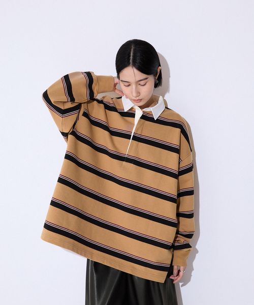 JEANASIS アソートボーダーラガーシャツ【一部カラー追加予約】 ベージュ FREE ウィメンズインナー ジーナシス 599656 and ST アンドエスティ（旧ドットエスティ）