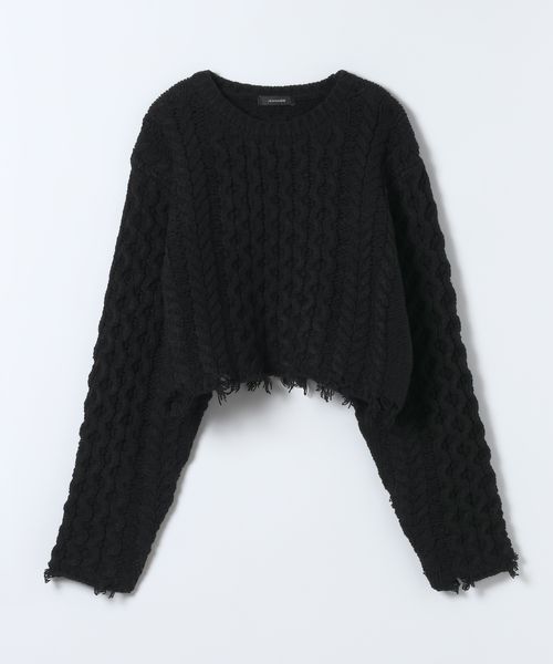 JEANASIS クラッシュケーブルショートプルオーバー ブラック FREE ウィメンズインナー ジーナシス 603987 and ST アンドエスティ（旧ドットエスティ）