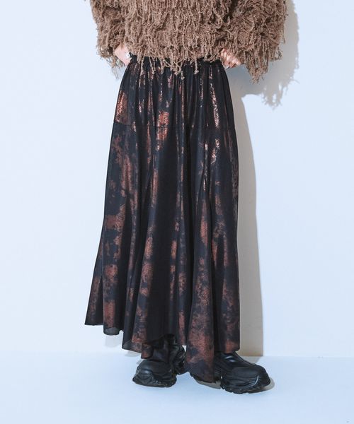 JEANASIS 【選べる着丈】グリッターイレヘムスカート【一部カラー追加予約】 ブラウン FREE ウィメンズボトムス ジーナシス 604741 and ST アンドエスティ（旧ドットエスティ）