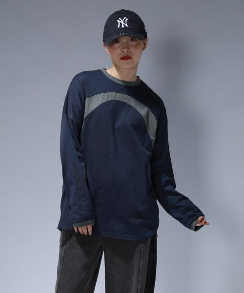 JEANASIS 【Les Fleurs】ハイショクロンTEE ネイビー FREE アクティブ ジーナシス 612840 and ST アンドエスティ（旧ドットエスティ）