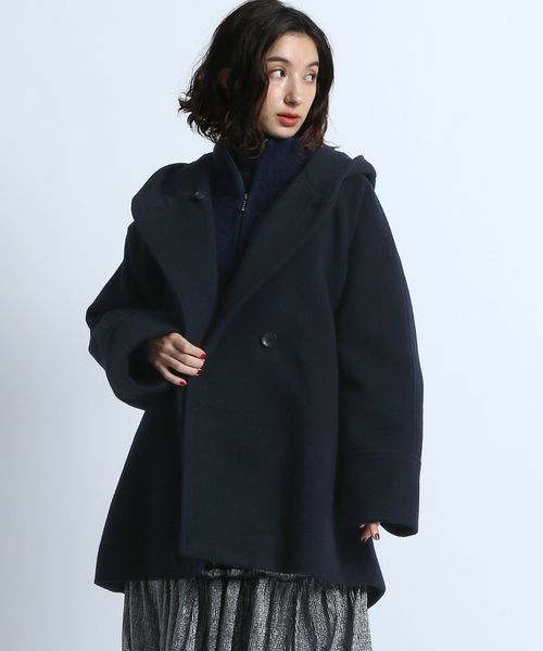 【eL】Hood Short Coat FREE