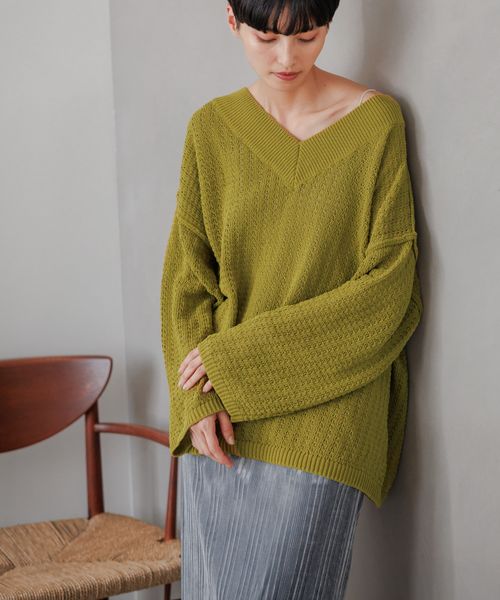 ジーナシス eL＊5G Loose Knit Pullover ブラウン