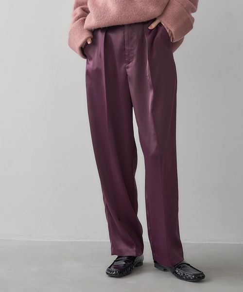 JEANASIS 【eL】Satin Tuck Pants ボルドー FREE スペシャルライン ジーナシス 995667 and ST アンドエスティ(旧ドットエスティ) JEANASIS 【eL】Satin Tuck Pants ボルドー FREE スペシャルライン ジーナシス 995667 and ST アンドエスティ(旧ドットエスティ)