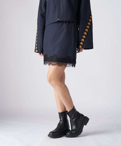 Kappa AUTHENTIC ピンストライプミニスカート グレー M ウィメンズボトムス カッパ 493300 and ST アンドエスティ(旧ドットエスティ) Kappa AUTHENTIC ピンストライプミニスカート グレー M ウィメンズボトムス カッパ 493300 and ST アンドエスティ(旧ドットエスティ)