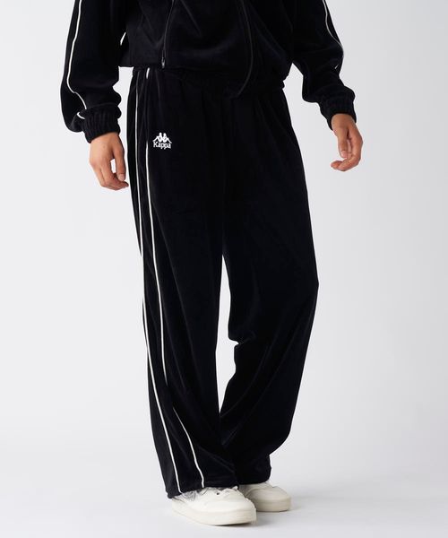 Kappa 【ユニセックス】ワイド ベロアトラックパンツ ピンク M ウィメンズボトムス カッパ 602610 and ST アンドエスティ（旧ドットエスティ）