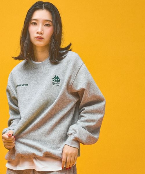 Kappa ≪Kappa×and ST ウェルネスクラブ≫シンプルロゴ ユニセックススウェット ライトベージュ L ウィメンズインナー カッパ 629848 and ST アンドエスティ（旧ドットエスティ）