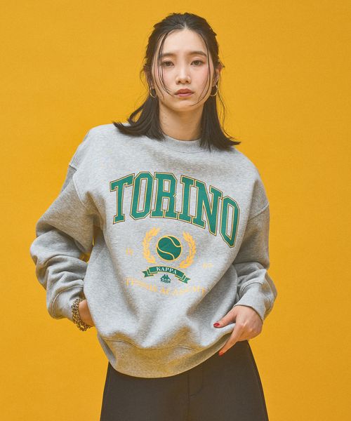 Kappa ≪Kappa×and ST ウェルネスクラブ≫Tennis Clubデザイン ユニセックススウェット ライトベージュ S ウィメンズインナー カッパ 629850 and ST アンドエスティ（旧ドットエスティ）