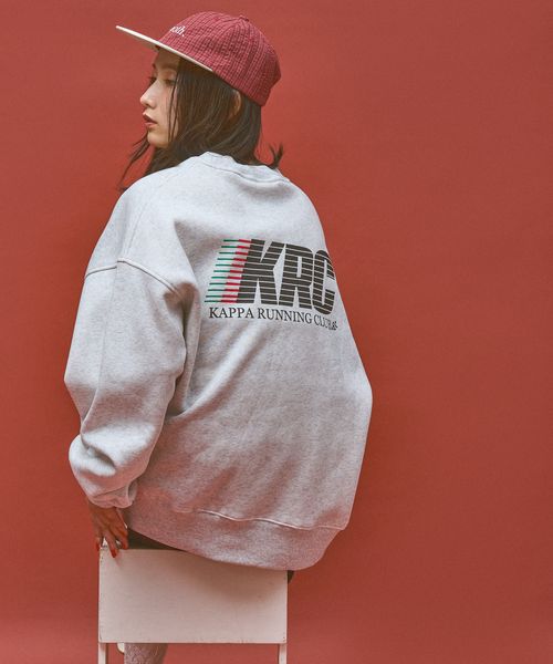 Kappa ≪Kappa×and ST ウェルネスクラブ≫Runデザイン ユニセックススウェット レッド S ウィメンズインナー カッパ 629851 and ST アンドエスティ（旧ドットエスティ）