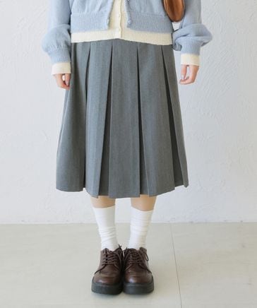 一部追加予約】【2サイズ展開】2wayアソートミディプリーツスカート