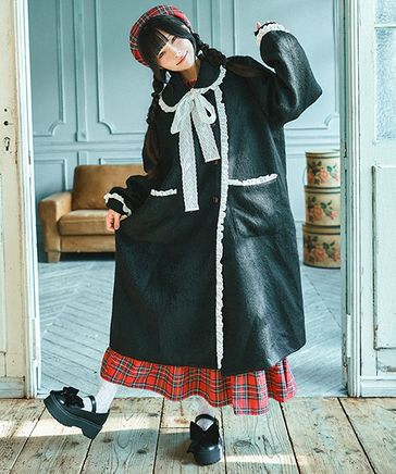 クティールとレトロ】コットンレースシャギーロングコート | [公式