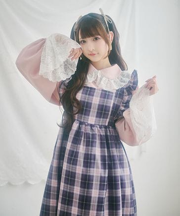 クティールとレトロ】SET着用可 2WAYベロアリボンチェックジャンパー