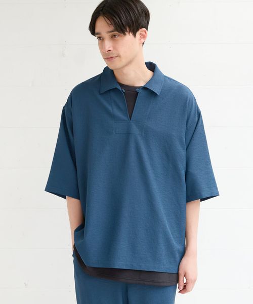 LAKOLE クリンクルスキッパーシャツ ライトブルー XL メンズインナー ラコレ 107199 and ST アンドエスティ(旧ドットエスティ) LAKOLE クリンクルスキッパーシャツ ライトブルー XL メンズインナー ラコレ 107199 and ST アンドエスティ(旧ドットエスティ)