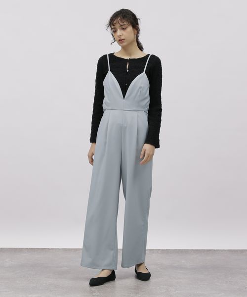 LAKOLE ブラカットキャミサロペット グレー M ウィメンズワンピース&チュニック ラコレ 111271 and ST アンドエスティ(旧ドットエスティ) LAKOLE ブラカットキャミサロペット グレー M ウィメンズワンピース&チュニック ラコレ 111271 and ST アンドエスティ(旧ドットエスティ)