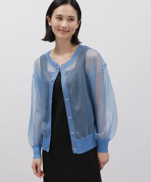 LAKOLE 2WAYラメシアークルーカーディガン ライトブルー S ウィメンズインナー ラコレ 113790 and ST アンドエスティ(旧ドットエスティ) LAKOLE 2WAYラメシアークルーカーディガン ライトブルー S ウィメンズインナー ラコレ 113790 and ST アンドエスティ(旧ドットエスティ)