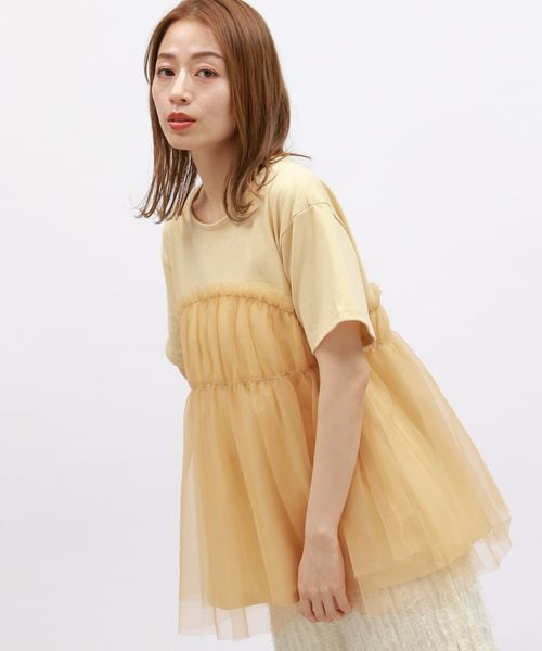 LAKOLE チュールドッキングT イエロー S ウィメンズインナー ラコレ 115401 and ST アンドエスティ(旧ドットエスティ) LAKOLE チュールドッキングT イエロー S ウィメンズインナー ラコレ 115401 and ST アンドエスティ(旧ドットエスティ)