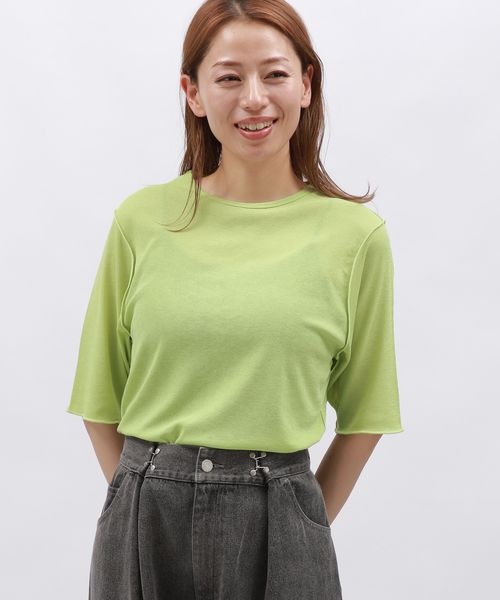 LAKOLE シアーメロウ半袖T グリーン S ウィメンズインナー ラコレ 129237 and ST アンドエスティ(旧ドットエスティ) LAKOLE シアーメロウ半袖T グリーン S ウィメンズインナー ラコレ 129237 and ST アンドエスティ(旧ドットエスティ)