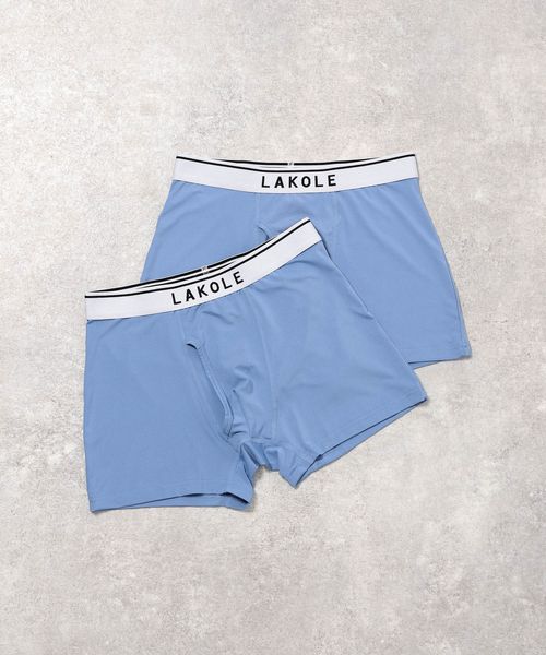 LAKOLE 【2枚セット】無地ロゴボクサーパンツ ライトブルー L メンズグッズ ラコレ 133525 and ST アンドエスティ(旧ドットエスティ) LAKOLE 【2枚セット】無地ロゴボクサーパンツ ライトブルー L メンズグッズ ラコレ 133525 and ST アンドエスティ(旧ドットエスティ)